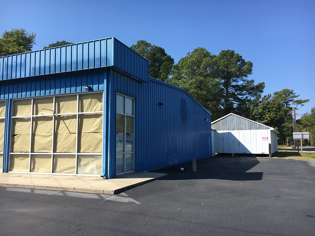 Commercial exterior painting before